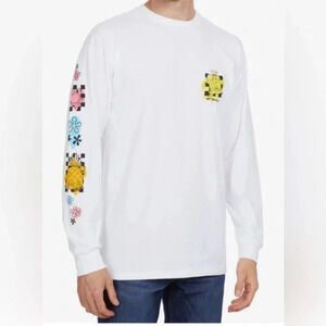 Vans T Shirt SpongeBob Square Pants Graphic White Long Sleeve Men’s Small New